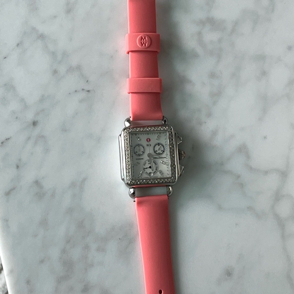 Michele Deco Watch Silicone sporty STRAP only Coral